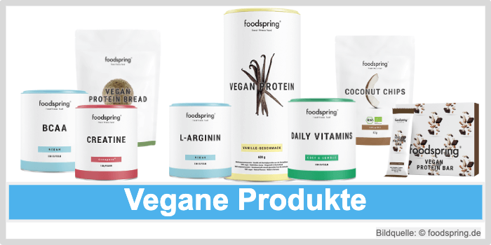 Foodspring veganes Produktsortiment