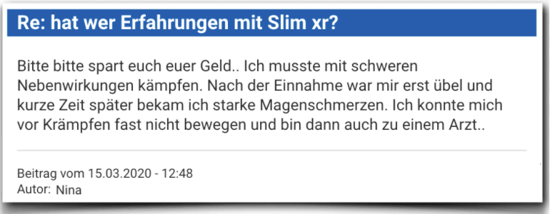 Slim XR Erfahrungsbericht Bewertung Kritik Slim XR