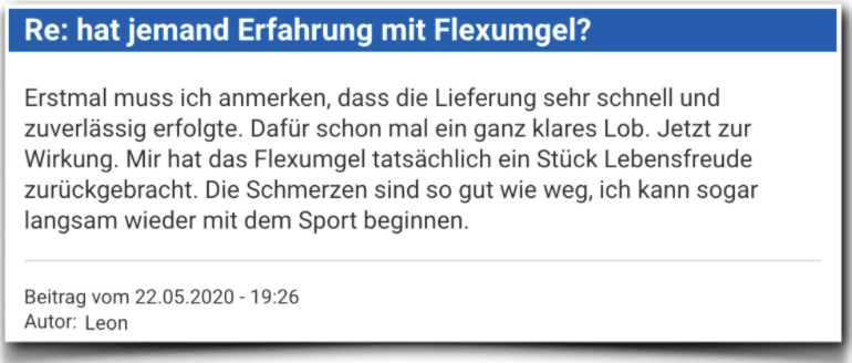 Flexumgel Erfahrungsbericht Bewertung Kritik Flexumgel