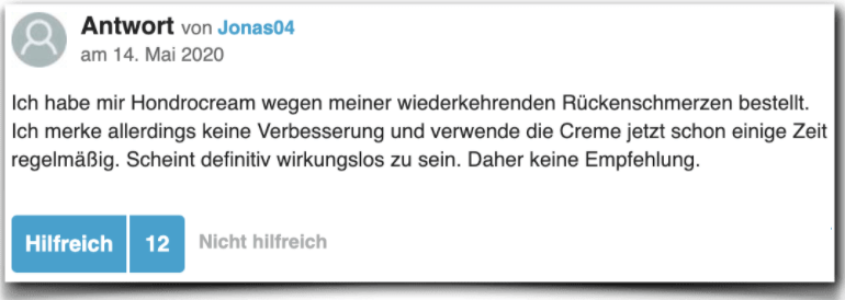 Hondrocream Erfahrung Erfahrungen Erfahrungsbericht