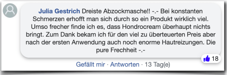 Hondrocream Erfahrungsbericht Bewertung Kritik Erfahrungen