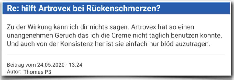 Artrovex Erfahrungsbericht Bewertung Kritik Artrovex