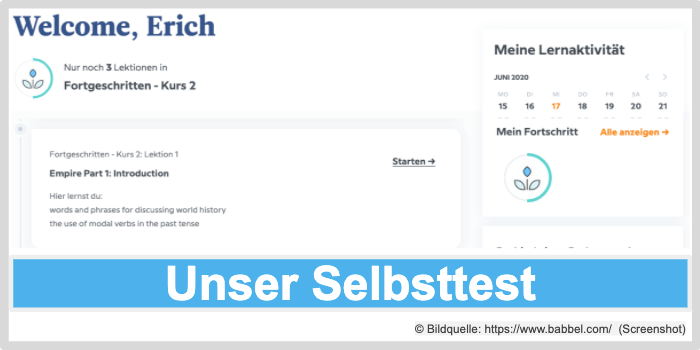 Babbel Selbsttest