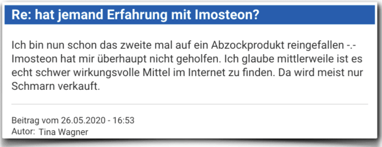 Imosteon Erfahrungsbericht Kritik Bewertung Imosteon