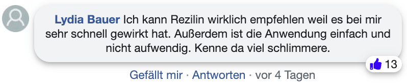 Rezilin Erfahrungsberichte Erfahrungen facebook