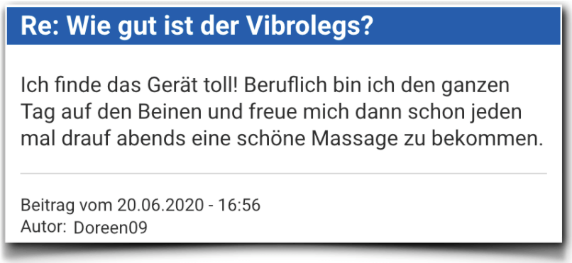 Vibrolegs Bewertung Erfahrungsbericht