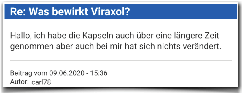 Viraxol Bewertung Erfahrungsbericht Viraxol