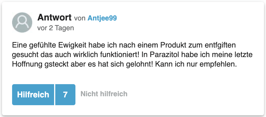 Parazitol Erfahrungen Erfahrungsberichte gutefrage