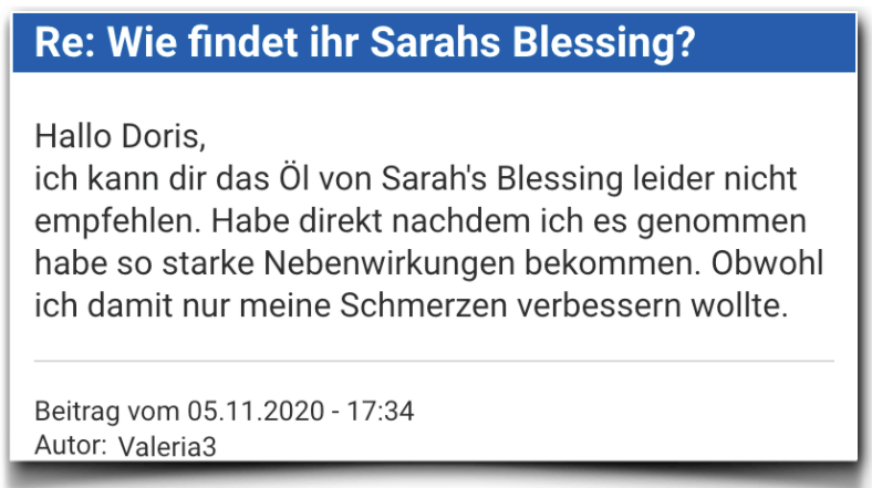 Sarahs Blessing Bewertung Erfahrungsbericht Sarahs Blessing