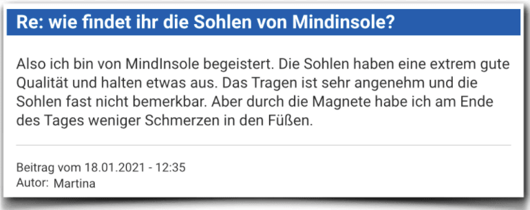 MindInsole Erfahrung Erfahrungsbericht Bewertung MindInsole