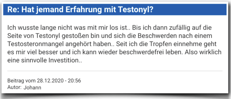 Testonyl Erfahrungsbericht Erfahrungen Bewertung Testonyl