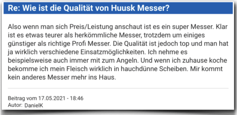 Huusk Messer Erfahrung Erfahrungen Erfahrungsbericht Huusk Messer