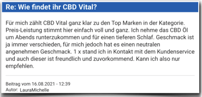 CBD Vital Erfahrung Erfahrungen Erfahrungsbericht