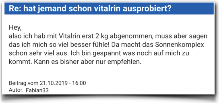 Vitalrin Erfahrungen Bewertungen Vitalrin