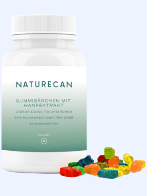 Naturecan CBD Fruchtgummis Gummibaerchen Abbild Tabelle