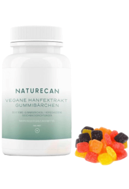 Naturecan vegane CBD Fruchtgummis Abbild Tabelle