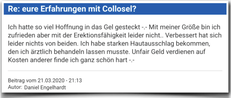 Collosel Erfahrungsbericht Bewertung Kritik Collosel