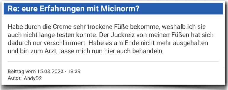 Micinorm Erfahrungsberichte Bewertung Kritik Micinorm