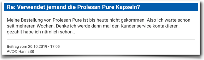 Prolesan Pure Kritik Bewertung Prolesan Pure