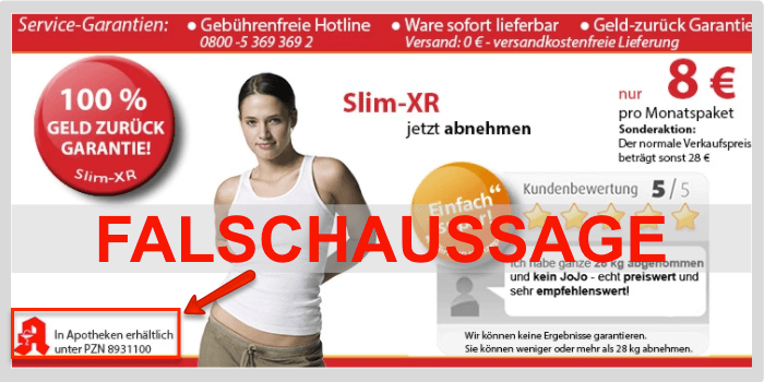 Slim XR PZN Falschaussage