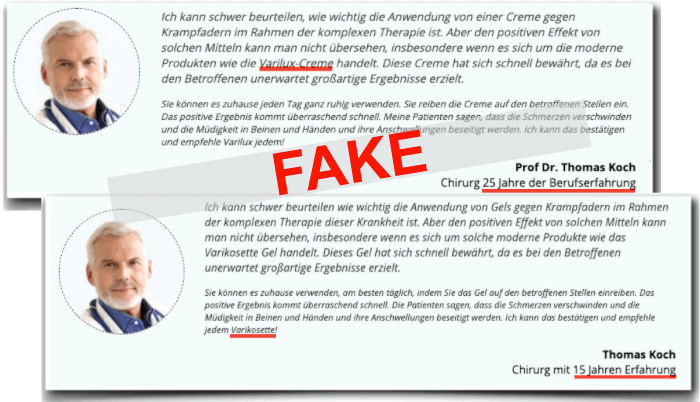 Varikosette Fake Arzt