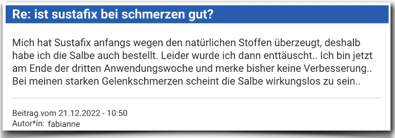 Sustafix Erfahrungsberichte Bewertung Kritik Erfahrungen Sustafix