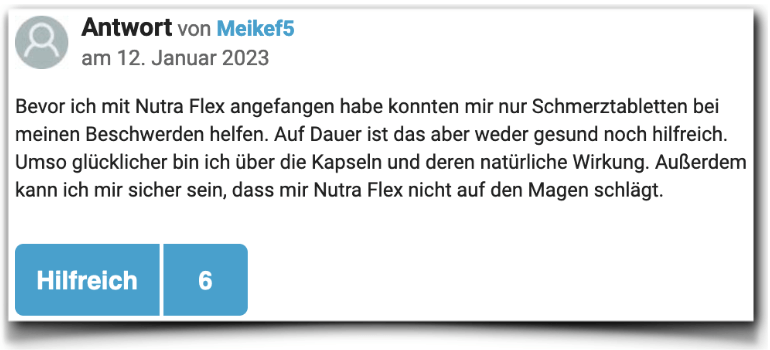 Nutra Flex Bewertungen Erfahrungen gutefrage