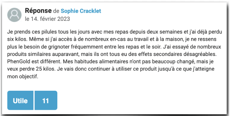 Expériences PhenGold Évaluations Rapport de test