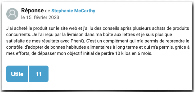 PhenQ Expérience Test Évaluation des clients Commentaires