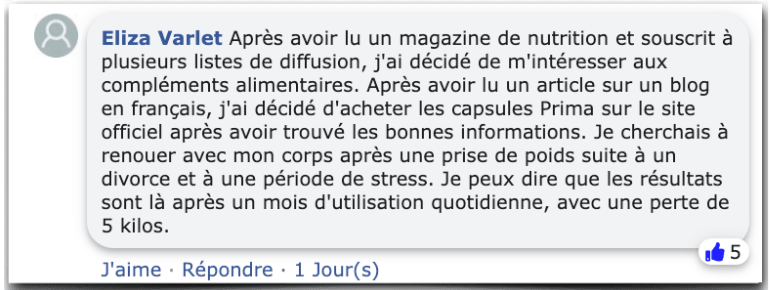 Prima Capsules Expérience Expériences Test Rapport Prima