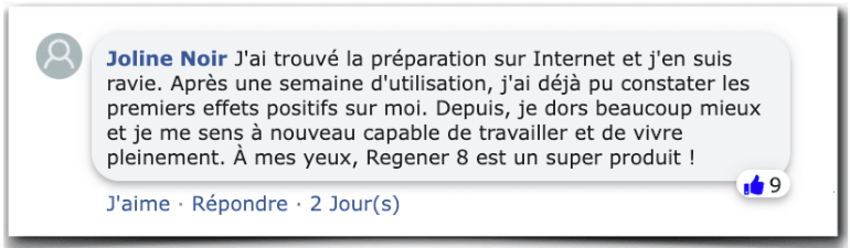 Regener 8 Expériences Commentaires des clients Témoignages Test