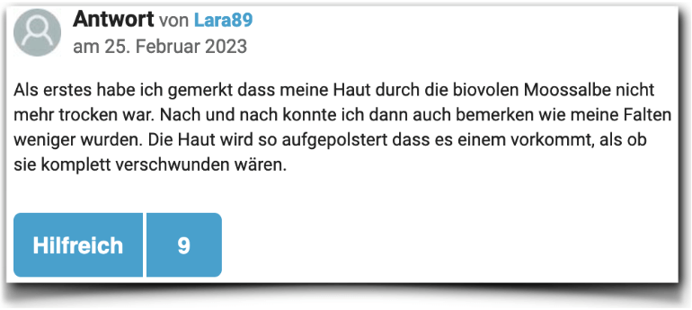 Biovolen Moossalbe Bewertung Erfahrungen gutefrage