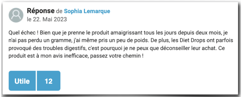 Diet Drops Expériences Témoignages