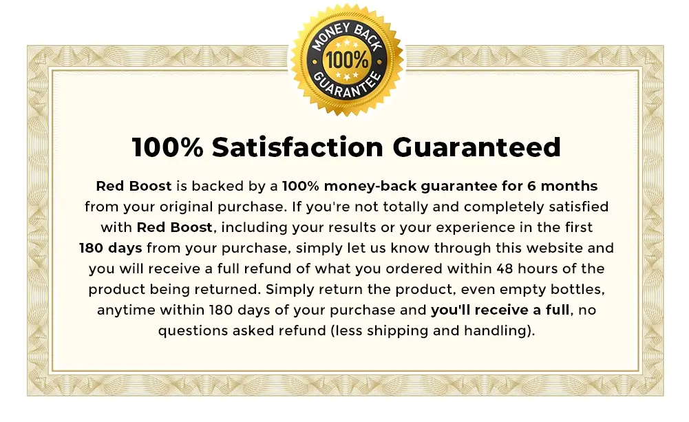 Red Boost Money Back Guarantee