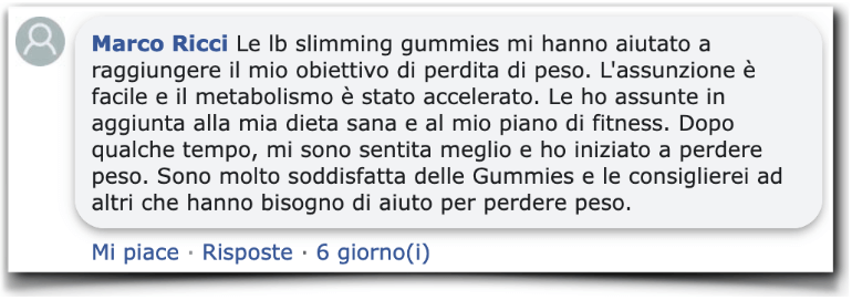 Relazione sull'esperienza di LB Slimming Gummies